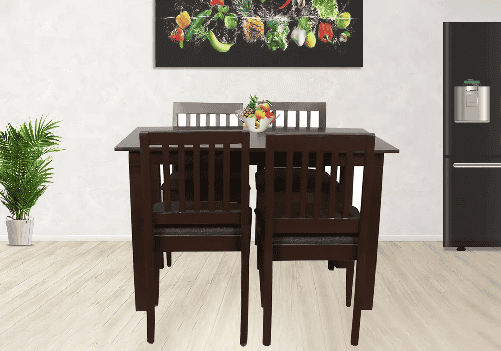 4-Seater Wooden Dining Table & Chair Set