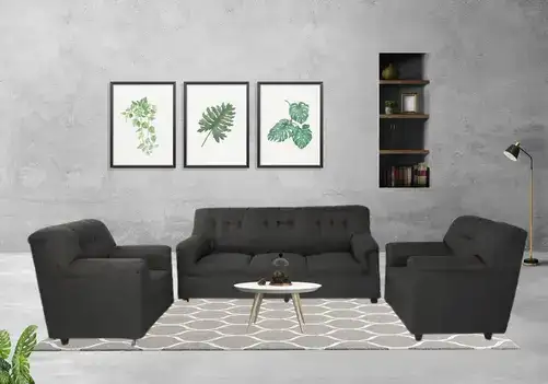 Jute Sofa 5 Seater (Grey)