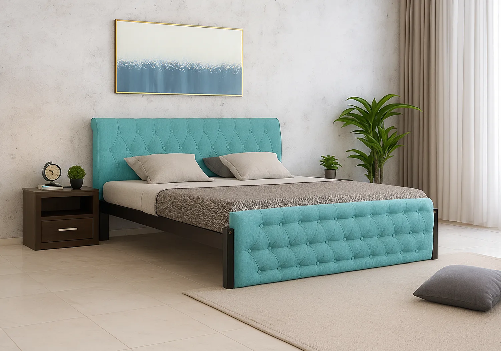 Eden Upholstered Bed (Turquoise)