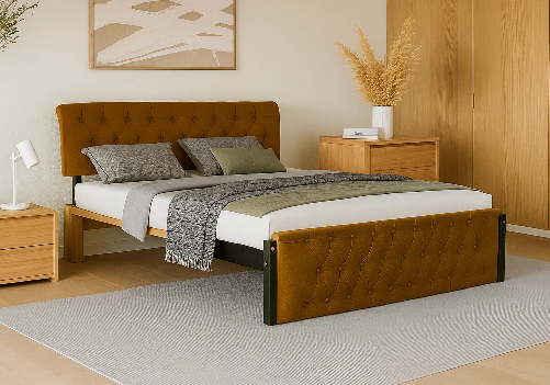 Eden Upholstered Bed (Brown)