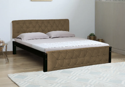 Eden Upholstered Double Bed (Light Brown)