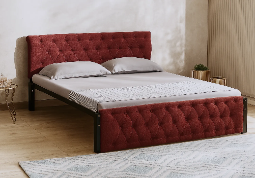 Eden Upholstered Bed (Maroon)