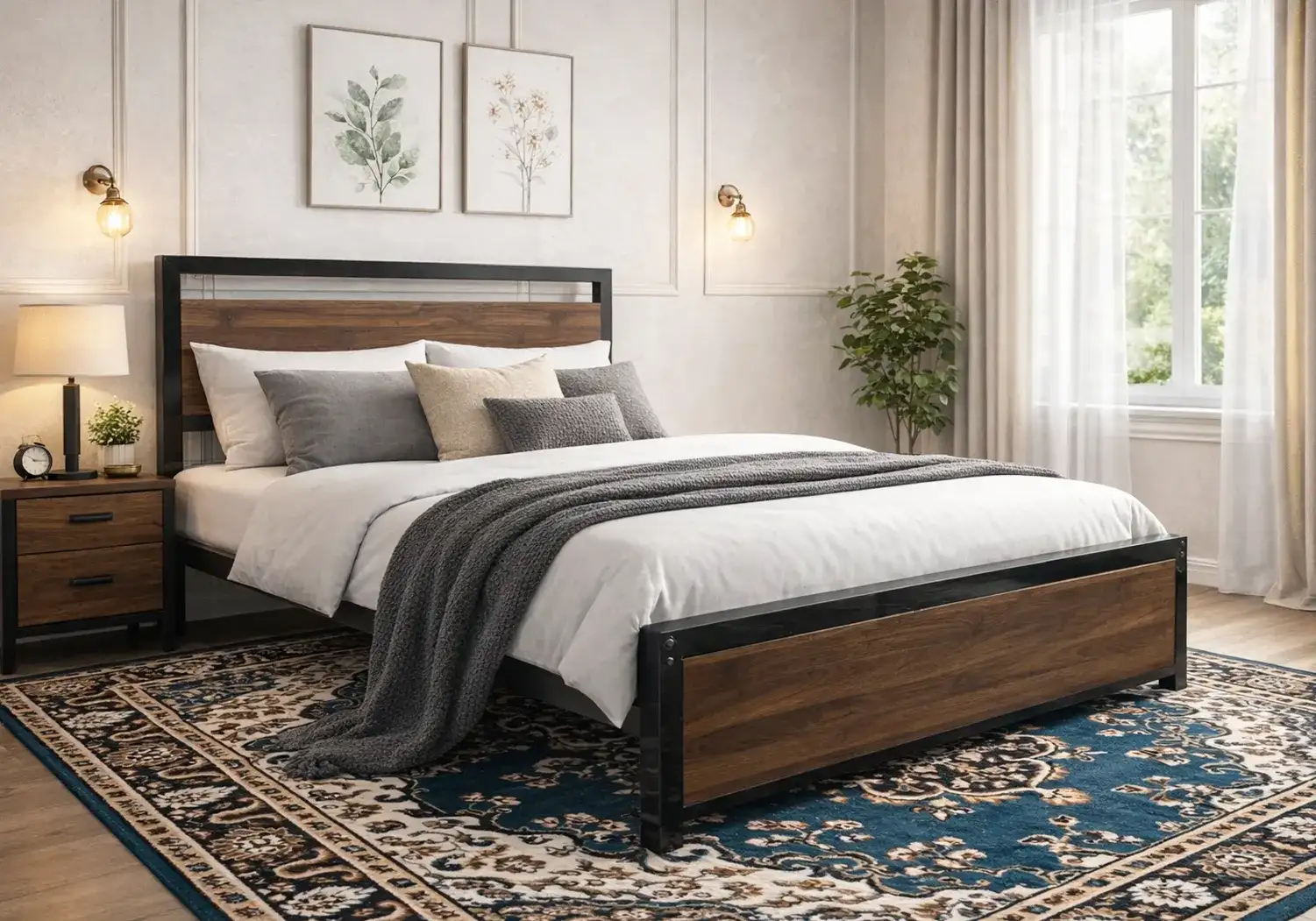 Morgan Double Bed (Brown)