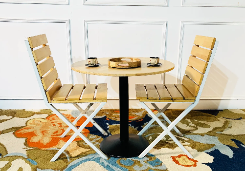 Wooden Dining Table Round with Picasso Chairs Set