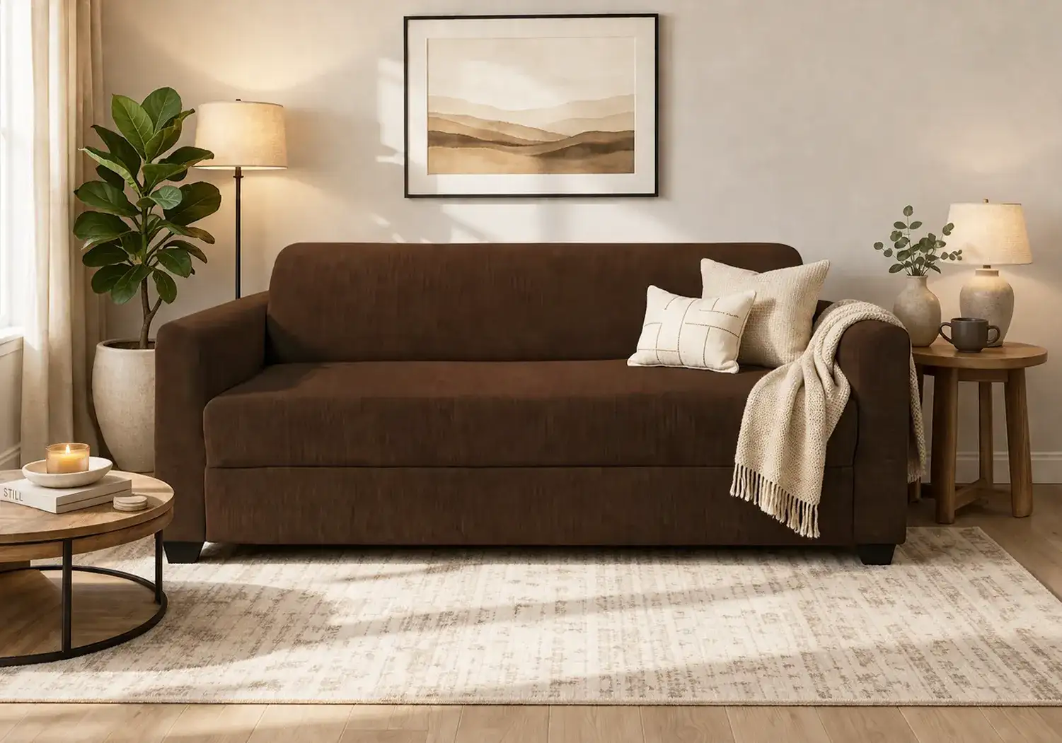 Aria 3 Seater Sofa (Brown)