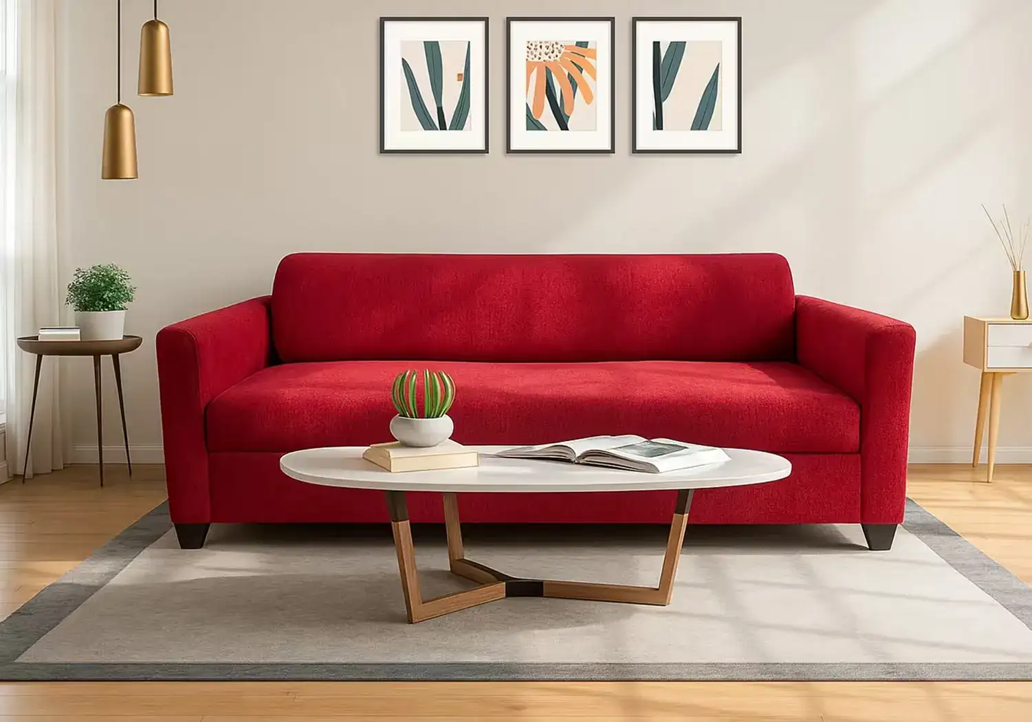 Aria 3 Seater Sofa (Red)