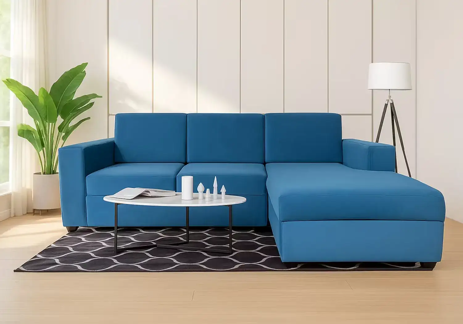 Holmes L-Shape Sofa (Blue)
