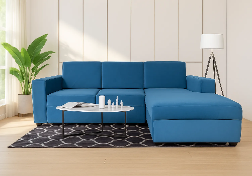 Holmes L-Shape Sofa (Blue)