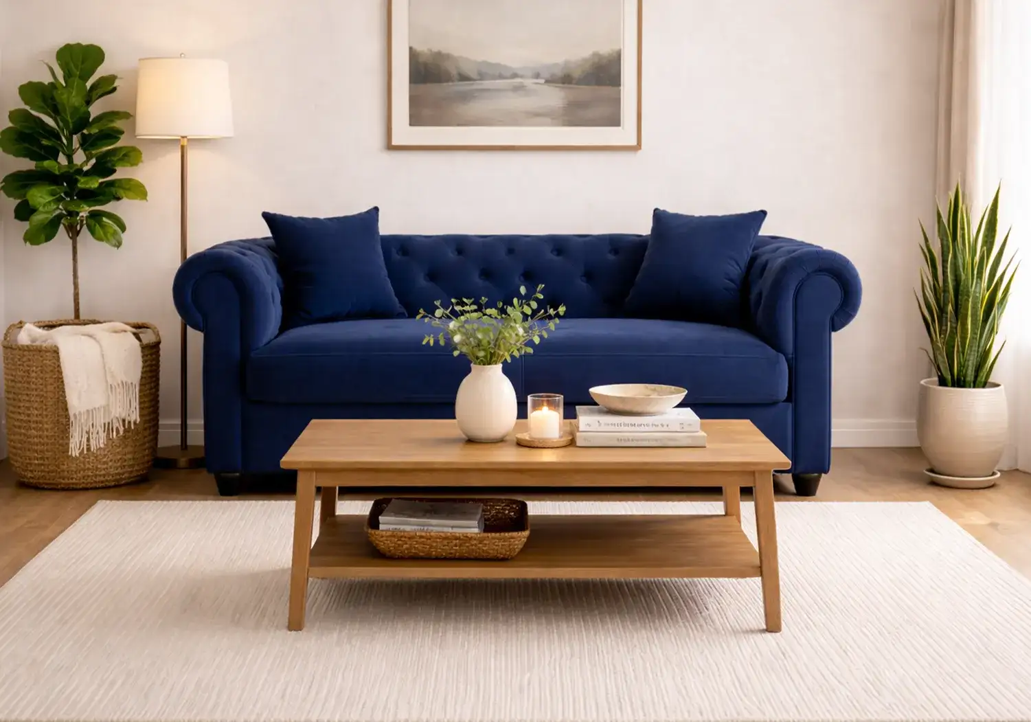 Indie 2-Seater Sofa (Dark Blue Velvet)