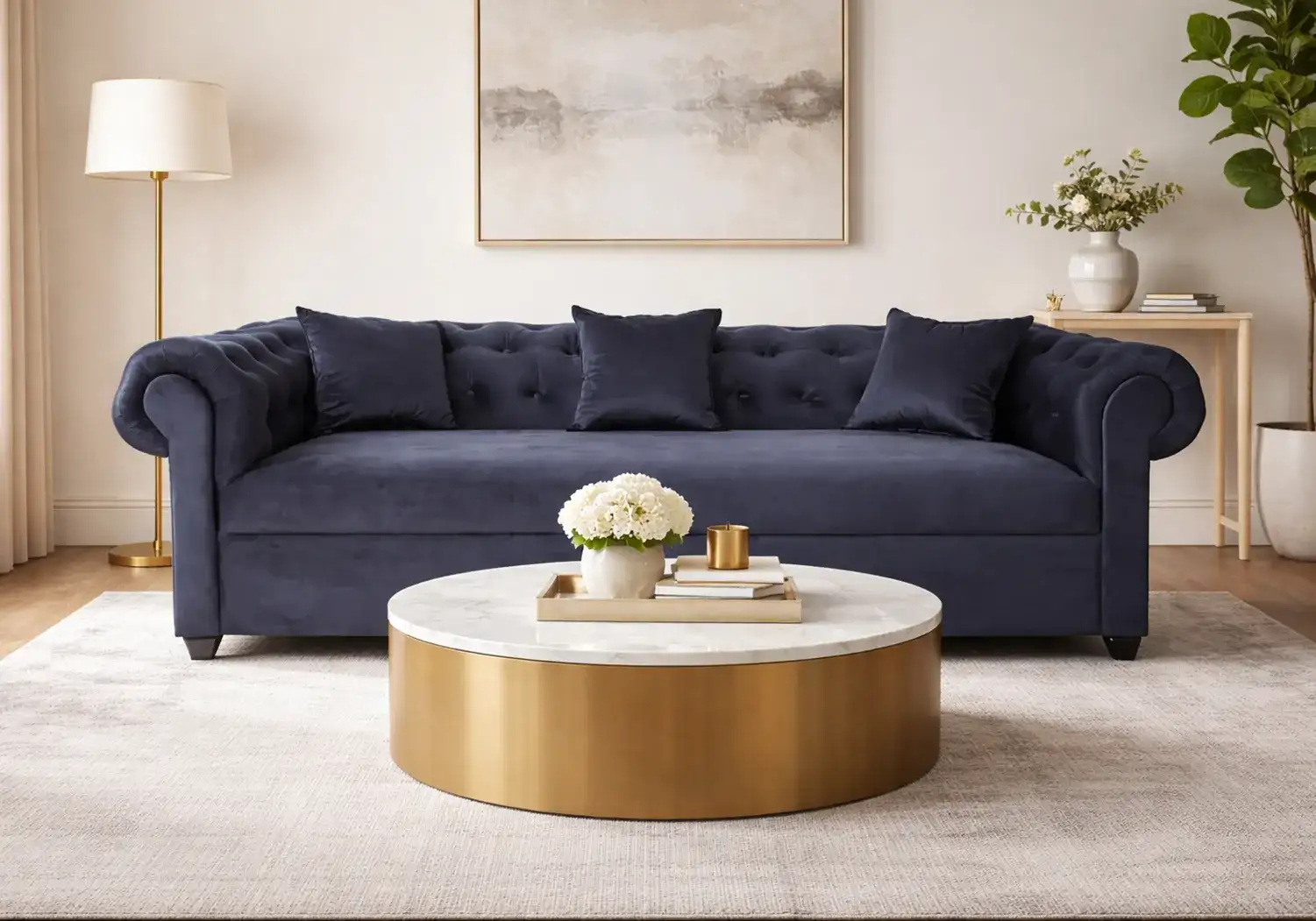 Indie 3-Seater Sofa (Grey Velvet)