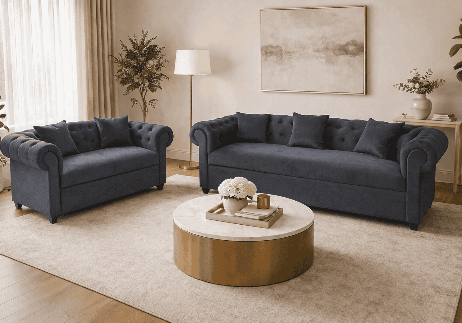 Indie 5 Seater Sofa on Rent in Bangalore (Grey) | Guarented
