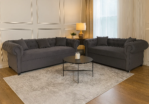 Indie 5-Seater Sofa (Grey Velvet)