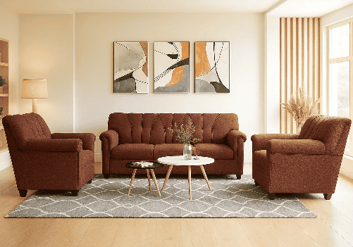 Jute Sofa 5 Seater (Brown)