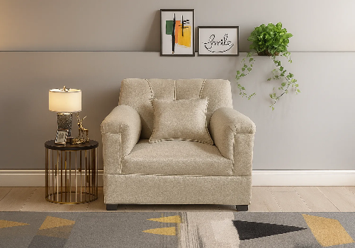 Jute Sofa 1 Seater (Beige)