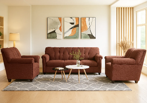 Jute Sofa 5 Seater (Brown)