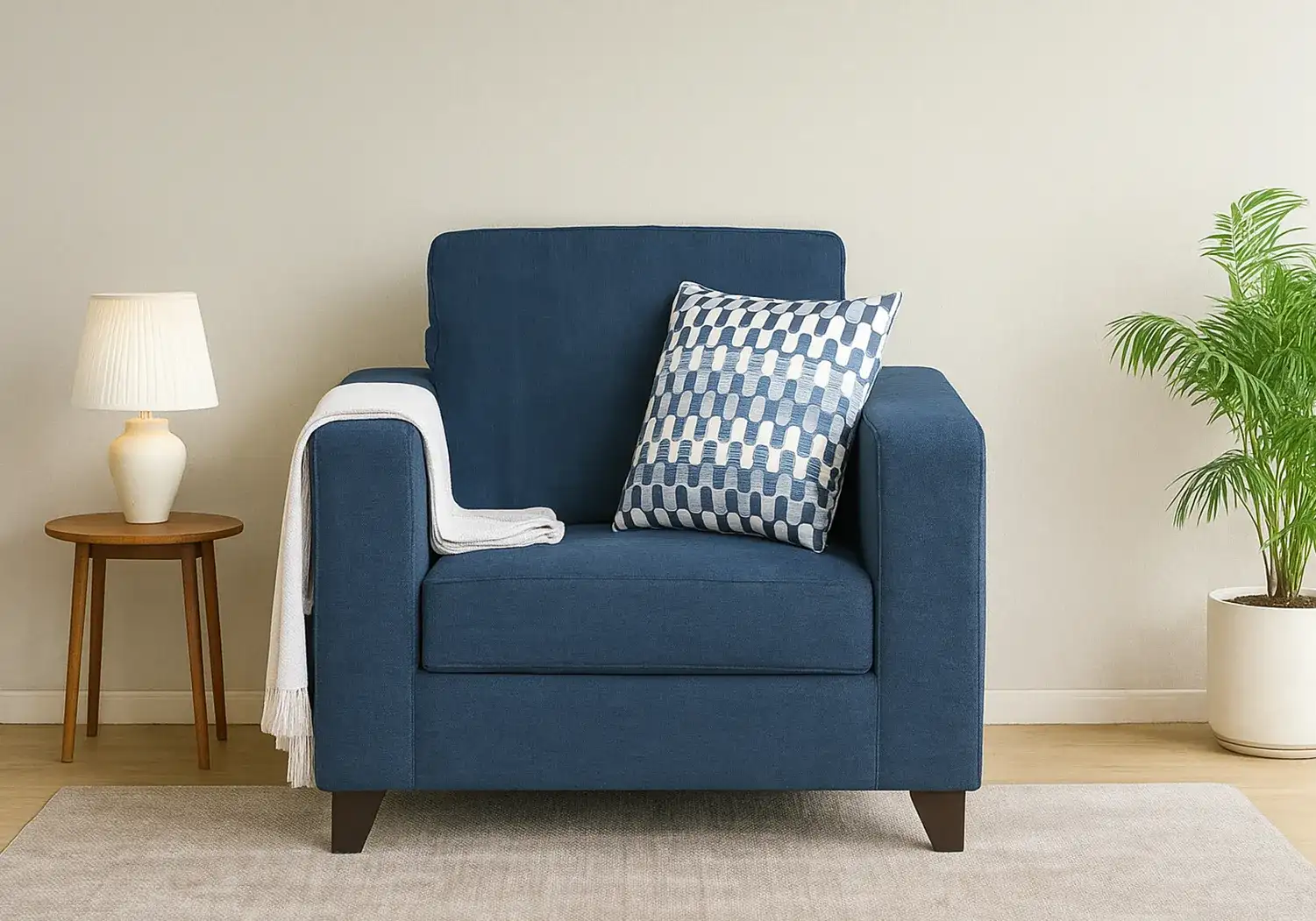 Liam Single Seater Sofa (Blue)