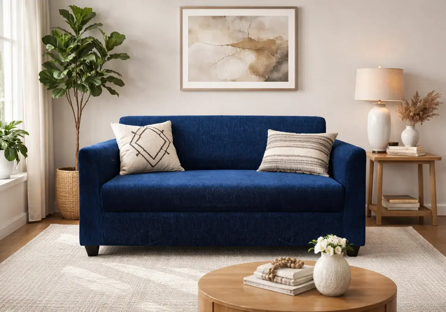 Monroe 2 Seater Sofa (Dark Blue)