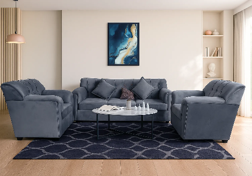 Velvet Sofa 5 Seater (Grey)