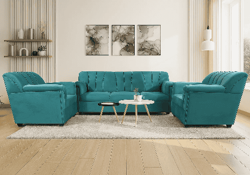 Velvet Sofa 5 Seater (Aqua Blue)