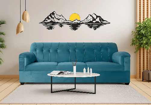 Velvet Sofa 3 Seater (Aqua Blue)