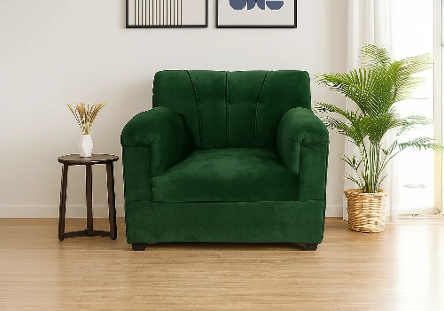 Velvet Sofa 1 Seater (Green)