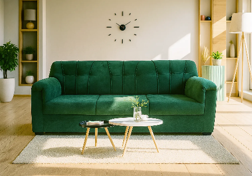 Velvet Sofa 3 Seater (Green)