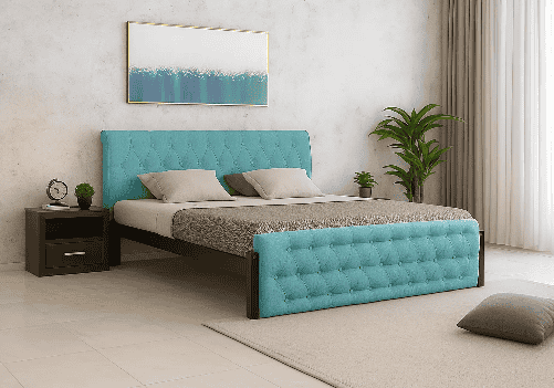 Eden Upholstered Bed (Turquoise)