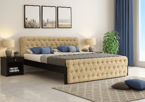 Eden Upholstered Bed (Beige)
