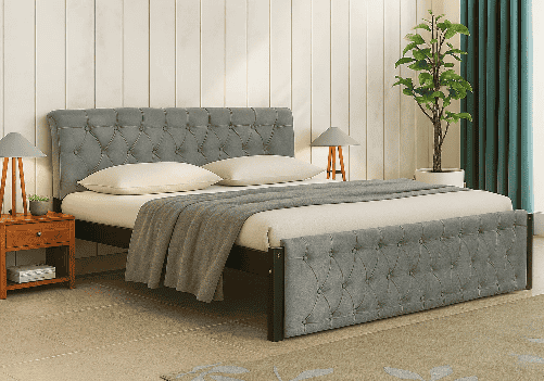 Eden Upholstered Bed (Grey Velvet)