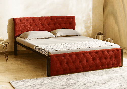Eden Upholstered Bed (Maroon)