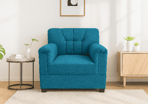 Jute Sofa 1 Seater (Blue)
