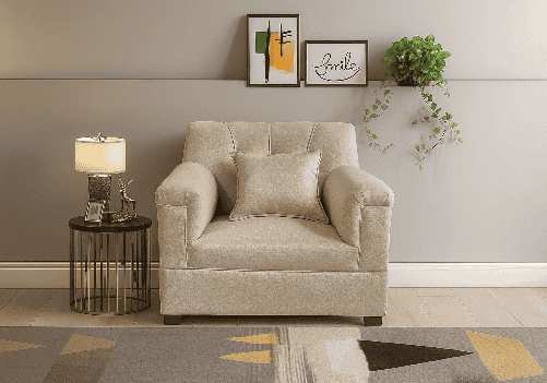 Jute Sofa 1 Seater (Beige)
