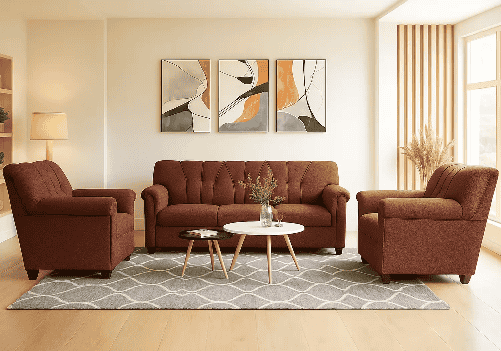 Jute Sofa 5 Seater (Brown)