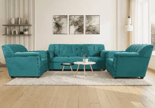 Velvet Sofa 5 Seater (Aqua Blue)