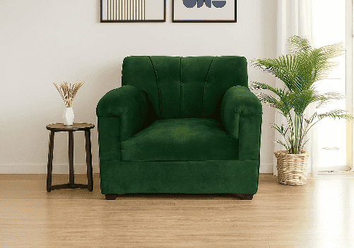 Velvet Sofa 1 Seater (Green)